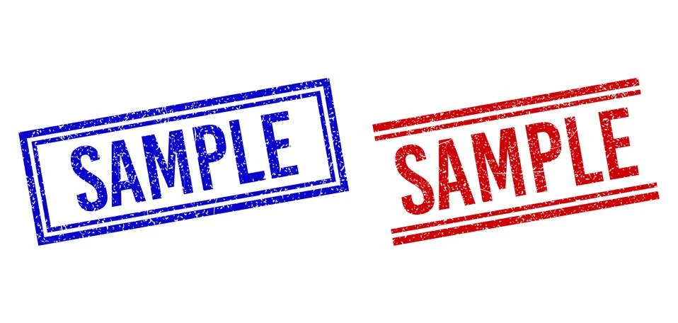 Rubber Textured SAMPLE Stamps with Double Lines 스톡 일러스트