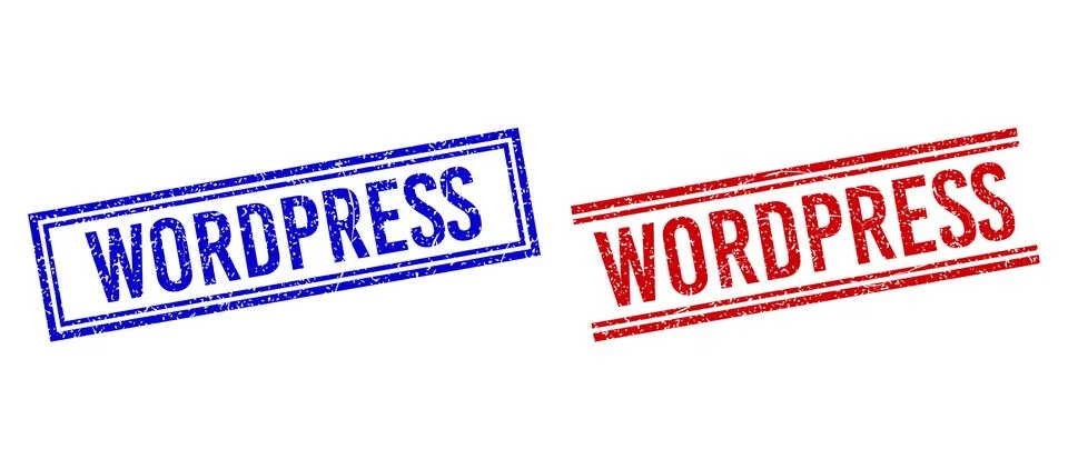 Rubber Textured WORDPRESS Seal with Double Lines Stock Illustration