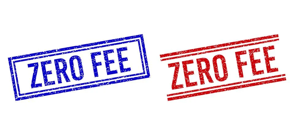 Rubber Textured ZERO FEE Stamp Seals with Double Lines Illustrazione stock
