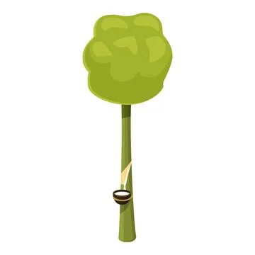 Rubber tree being tapped for latex production Stock Illustration