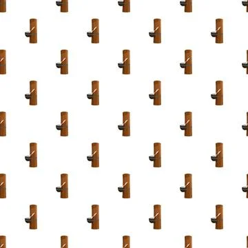 Rubber tree tapping extracting latex seamless pattern Stock Illustration