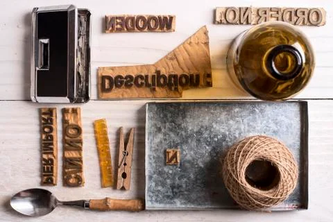 Rubber type blocks Stock Photos