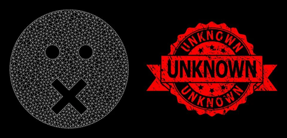 Rubber Unknown Stamp and Web Mesh Silence Smiley Stock Illustration