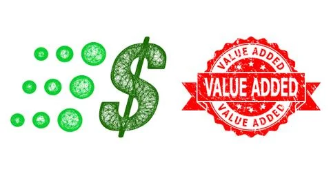 Rubber Value Added Seal and Linear Fast Dollar Icon Stock Illustration