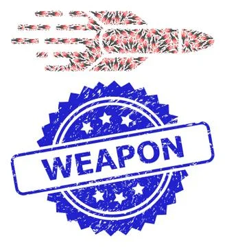 Rubber Weapon Watermark and Recursive Missile Icon Mosaic 库存插图