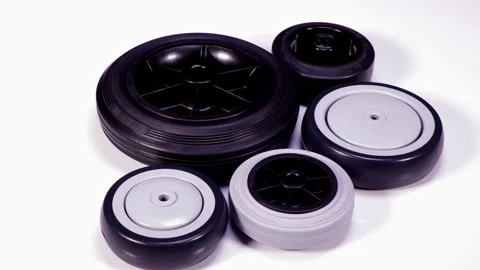 Rubber Wheels Rotation Black And White Stock Footage 248615478
