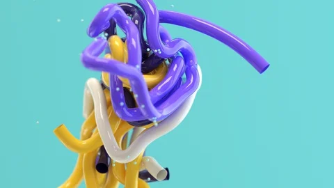 Rubber wire twisting with each other, twisted balloons for modeling. Stock Footage 127924392