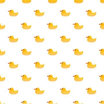 Rubber yellow ducks creating seamless pattern wallpaper background Stock Illustration