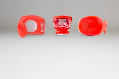 Rubberized red flashlight with two diodes Stock-Fotos