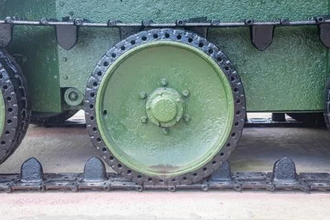Rubberized roller Soviet tank BT, world war II Stock Photos