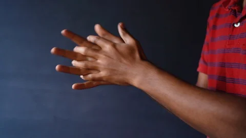 Rubbing both hands for cold Stock Footage 121500536