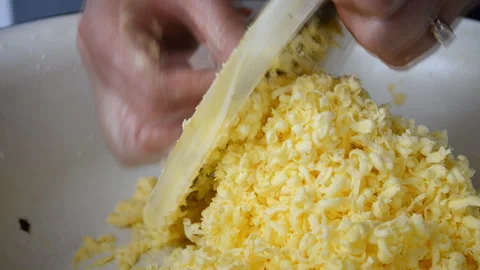 Rubbing the butter for the dough Stock Footage 156654595