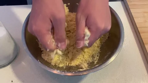 Rubbing fat into flour Stock Footage 281152435