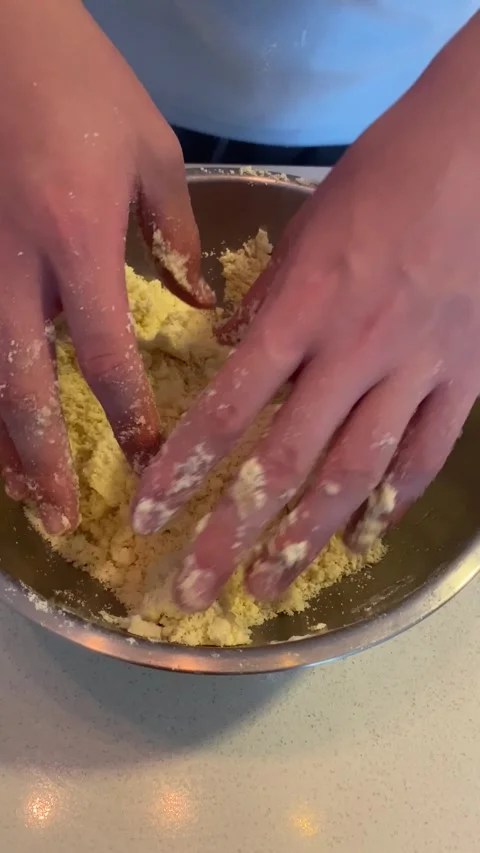 Rubbing fat into flour Stock Footage 281152444
