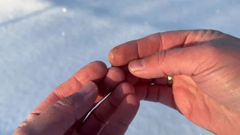 Rubbing Hands Together to Warm Up in Winter Stock Footage 327730921