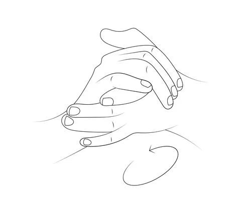 Rubbing hands vector sketch illustration. Stock Illustration