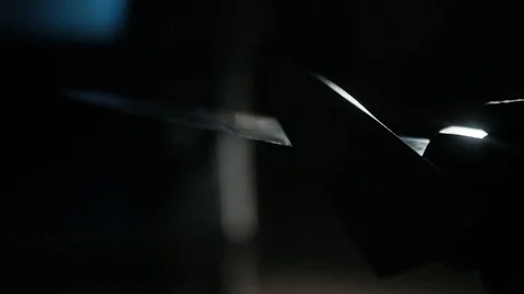 Rubbing two knives at each other Stock Footage 125458400