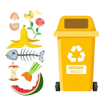 Rubbish bin for recycling different types of waste. Garbage container for Stock Illustration