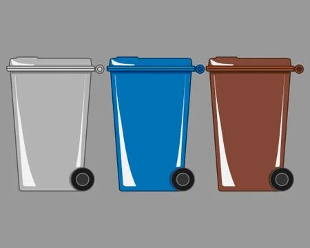 Rubbish bins Illustrazione stock