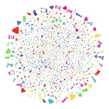 Rubbish Exploding Cluster 스톡 일러스트