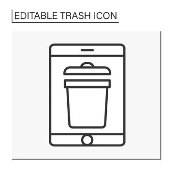 Rubbish line icon Stock Illustration