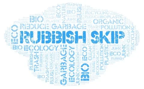 Rubbish Skip word cloud. Stock Illustration
