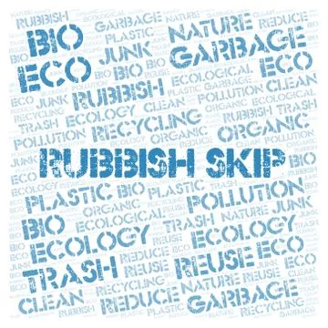 Rubbish Skip word cloud. Stock Illustration