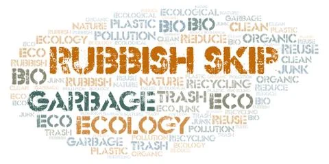 Rubbish Skip word cloud. Stock Illustration