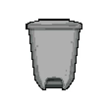 Rubbish trash bin garbage pixel art vector illustration Stock Illustration