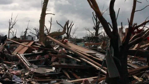 Rubble After Tornado (HD)m Stock Footage