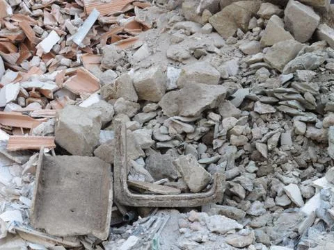 Rubble from demolition Stock Photos