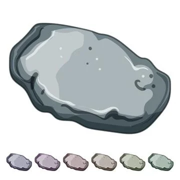 Rubble pebble stone cartoon vector graphic Stock Illustration