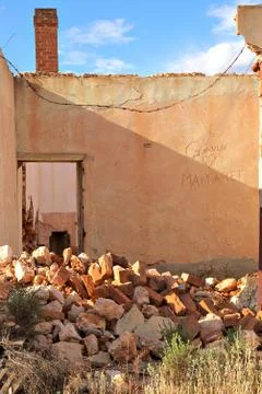 Rubble in the ruins Stock Photos