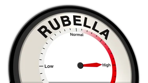 Rubella Text or Word Level Low Normal High - Barometer or Tachometer Concept Stock Footage 308681335