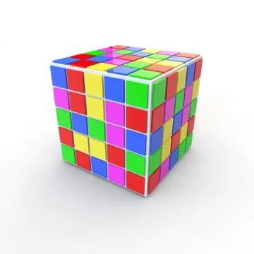 Rubic cube - a logical puzzle Stock Illustration