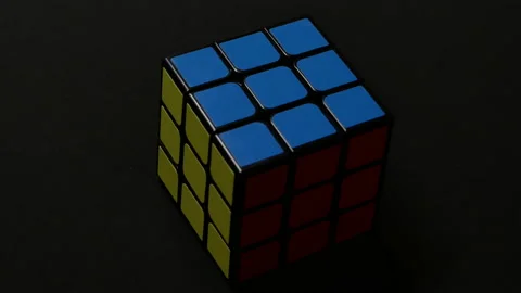 Rubics cube spinning around Stock Footage