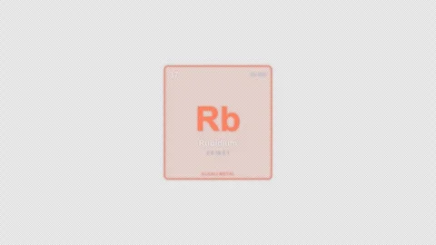 Rubidium Rb Periodic Table Element Tile Labeled Animation Video Overlay Alpha 4K Stockbeeldmateriaal 339369928