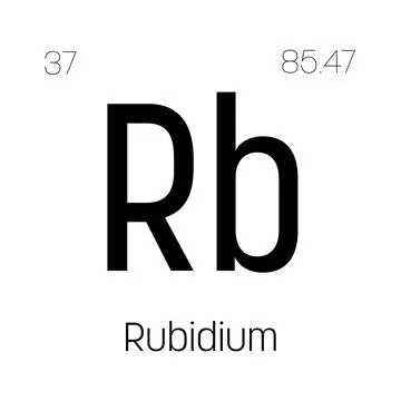 Rubidium, Rb, periodic table element イラスト素材