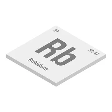 Rubidium, Rb, periodic table element Illustrazione stock