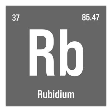 Rubidium, Rb, periodic table element Stockillustratie