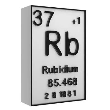 Rubidium,Phosphorus on the periodic table of the elements on white blackgro.. Stock Illustration