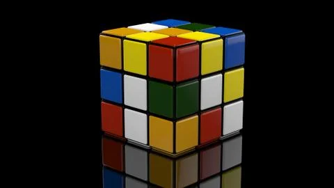 Rubik cube against black Illustration