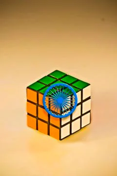 Rubik cube isolated on white background Foto stock