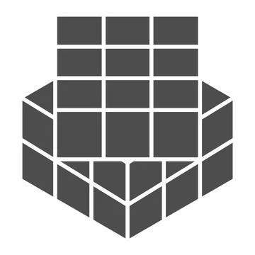 Rubik cube solid icon, kid toys concept, toy cube sign on white background, cube Stockillustratie