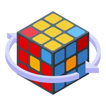 Rubik cube solving icon, isometric style Illustrazione stock