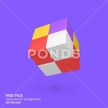 Rubik isolated 3d render icon illustration Plantilla PSD