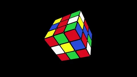 Rubik's cube on black background. 1920x1080 full hd , Cubo de Rubik o Rubic Stock Footage