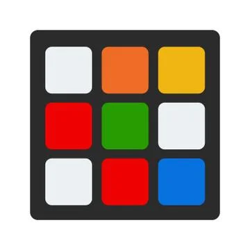Rubik's cube of black color vector flat isolated Stock Illustration