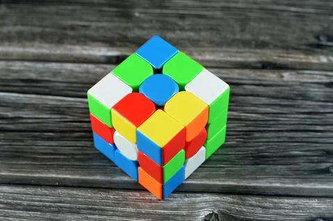 The Rubik's Cube, combination puzzle, speed magic puzzle cube, each of the .. Stock Photos