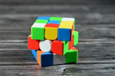 The Rubik's Cube, combination puzzle, speed magic puzzle cube, each of the .. Stock Photos